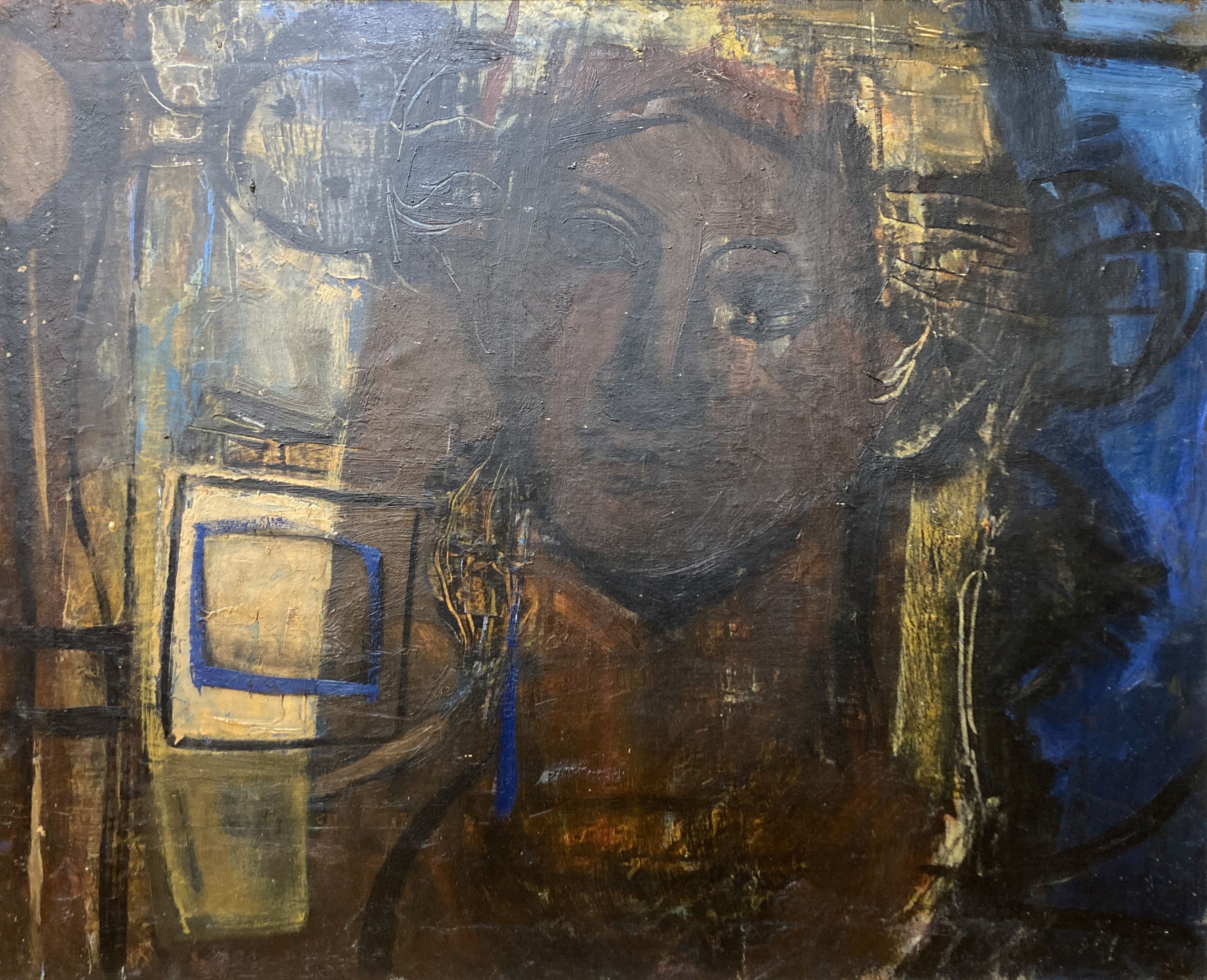 Myrta Fisher (1917-1999), oil on board, Head study, inscribed verso, 60 x 74cm.